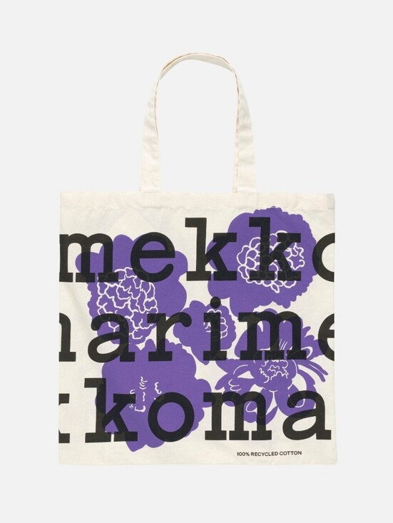 Marimekko Handbags - Pioni Marimekko Black Lilac Logo Tote Bag